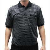 Safe Harbor Allover Short Sleeve Banded Bottom Shirt 112002