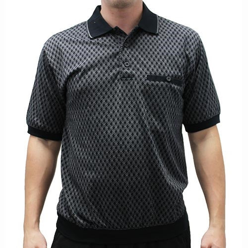 Safe Harbor Allover Short Sleeve Banded Bottom Shirt 112002