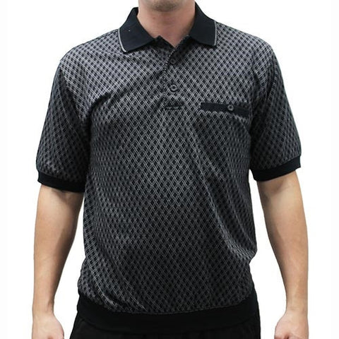 Safe Harbor Allover Short Sleeve Banded Bottom Shirt 112002
