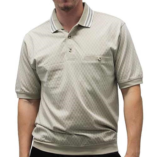 Safe Harbor Allover Short Sleeve Banded Bottom Shirt 112011