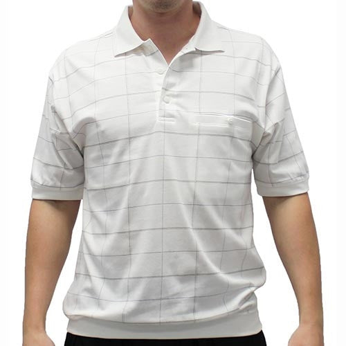 Safe Harbor Short Sleeve Plaid Banded Bottom Shirt - 112013
