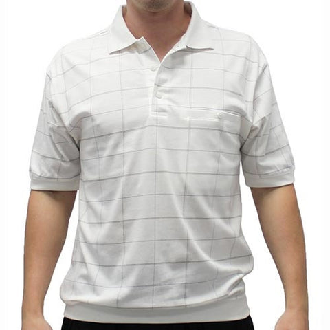 Safe Harbor Short Sleeve Plaid Banded Bottom Shirt - 112013