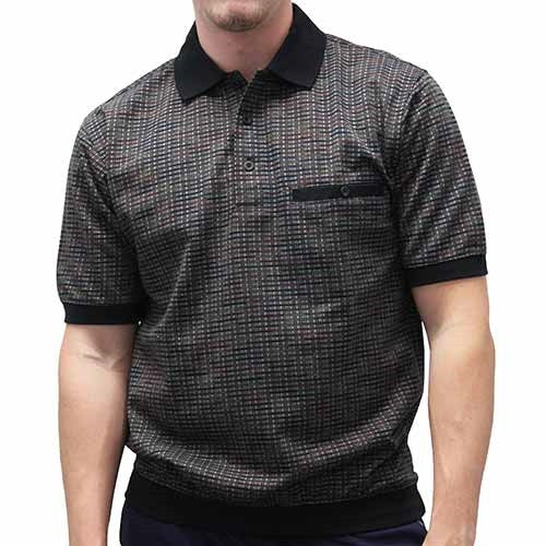 Classics by Palmland Allover Short Sleeve Banded Bottom Shirt 112025