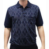 Safe Harbor Allover Short Sleeve Banded Bottom Shirt 112131BT