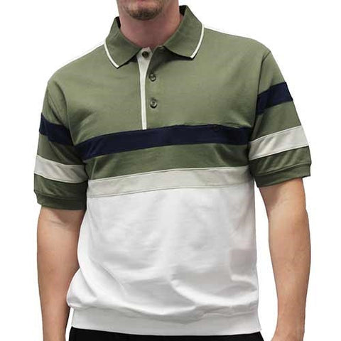 Safe Harbor Allover Short Sleeve Banded Bottom Shirt 112173BT