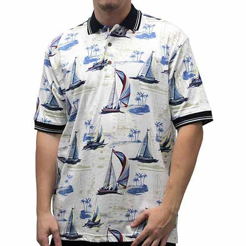 Palmland Men's Boat Sketch Polo Shirt