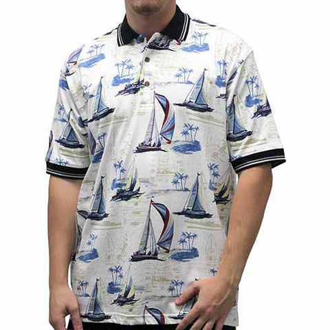 Palmland Men's Boat Sketch Polo Shirt