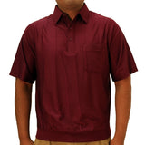 LD Sport Short Sleeve Tone on Tone Textured Knit Banded Bottom Shirt 6010-16 Burgundy