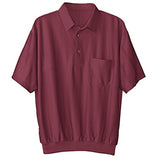 LD Sport Short Sleeve Tone on Tone Textured Knit Banded Bottom Shirt 6010-16 Burgundy