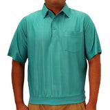 LD Sport Tone on Tone Textured Knit Short Sleeve Banded Bottom Shirt 6010-16 Jade