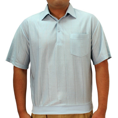 LD Sport Tone on Tone Textured Knit Short Sleeve Banded Bottom Shirt 6010-16 LTBlue