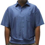 LD Sport Short Sleeve Tone on Tone Textured Knit Banded Bottom 6010-16 Ocean