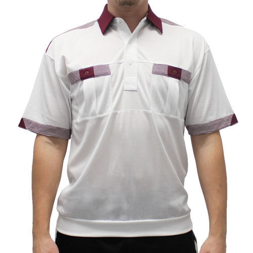 Classics By Palmland Knit Short Sleeve Banded Bottom Shirt 6010-646 Burgundy
