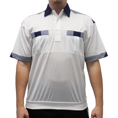 Classics By Palmland Knit Short Sleeve Banded Bottom Shirt 6010-646 Navy