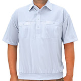 Classics by Palmland Big and Tall Short Sleeve Banded Bottom Shirt 6010-656BT Light Blue