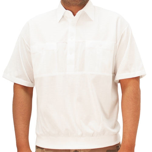 Classics by Palmland Big and Tall Short Sleeve Banded Bottom Shirt 6010-656BT White