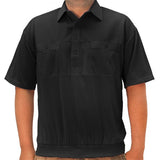 Classics by Palmland Two Pocket Knit Short Sleeve Banded Bottom Shirt 6010-656 Black