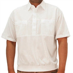 Classics by Palmland Two Pocket Knit Short Sleeve Banded Bottom Shirt 6010-656 White