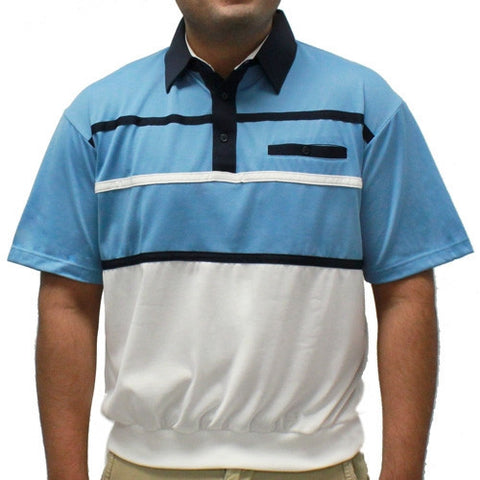 Classics By Palmland Knit Short Sleeve Banded Bottom Shirt 6010-661-Marine