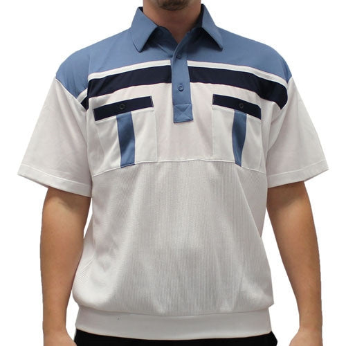 Classics By Palmland Knit Short Sleeve Banded Bottom Shirt 6010-673 Marine