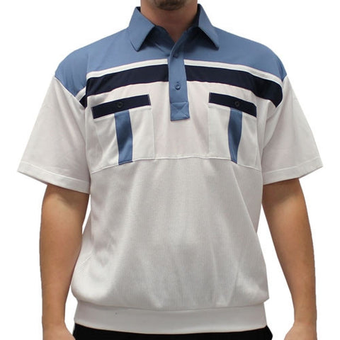 Classics By Palmland Knit Short Sleeve Banded Bottom Shirt 6010-673 Marine
