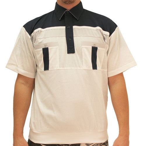 Classics By Palmland Knit Short Sleeve Banded Bottom Shirt 6010-673 Navy