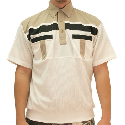 Classics By Palmland Knit Short Sleeve Banded Bottom Shirt 6010-673 Taupe