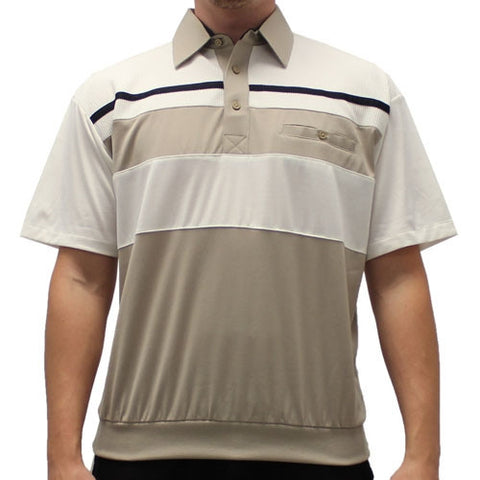 Classics By Palmland Knit Short Sleeve Banded Bottom Shirt 6010-674 Taupe