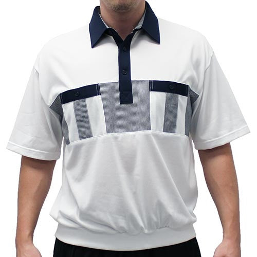 Classics By Palmland Knit Short Sleeve Banded Bottom Shirt 6010-691 Navy