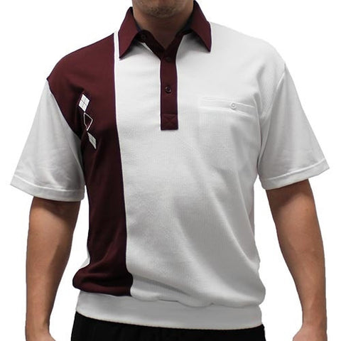 Classics By Palmland Knit Short Sleeve Banded Bottom Shirt 6010-692 Burgundy