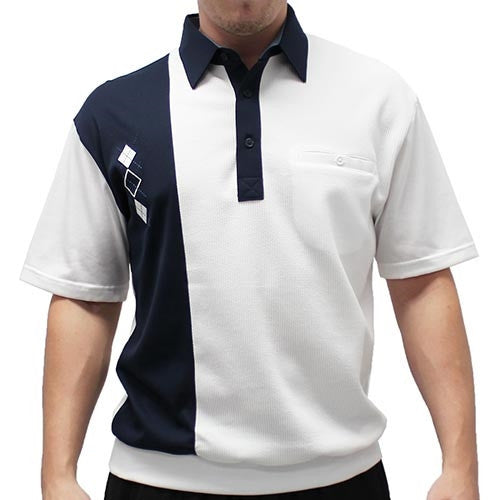 Classics By Palmland Knit Short Sleeve Banded Bottom Shirt 6010-692 Navy