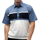 Classics By Palmland Knit Short Sleeve Banded Bottom Shirt 6010-693 Marine