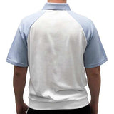 Classics By Palmland Knit Short Sleeve Banded Bottom Shirt 6010-694 Light Blue