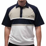 Classics By Palmland Knit Short Sleeve Banded Bottom Shirt 6010-694 Navy