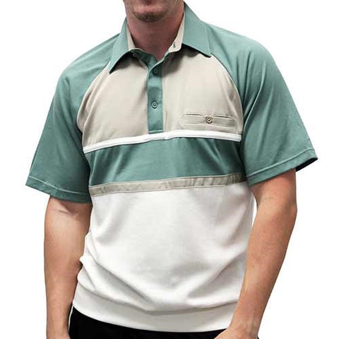 Classics By Palmland Knit Short Sleeve Banded Bottom Shirt 6010-694 Sage