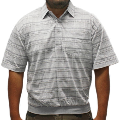 LD Sport Jacquard Short Sleeve Banded Bottom Shirt - 6010-902 GREY