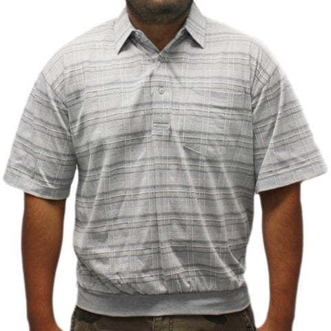 LD Sport Jacquard Short Sleeve Banded Bottom Shirt - 6010-902 GREY