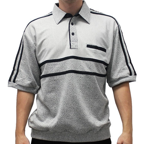 Classics by Palmland French Terry Short Sleeve Banded Bottom Shirt - 6010-072B Grey