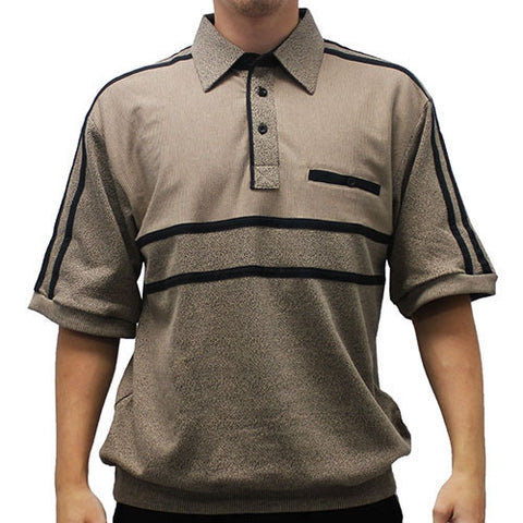 Classics by Palmland French Terry Short Sleeve Banded Bottom Shirt - 6010-072B Khaki