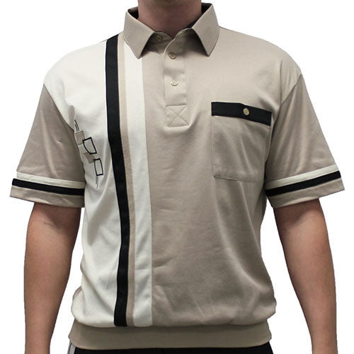 Classics By Palmland Knit Short Sleeve Banded Bottom Shirt 6010-BL17 Taupe