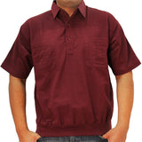LD Sport 4 Pocket Woven Short Sleeve Banded Bottom Shirt 6030-200 Burgundy