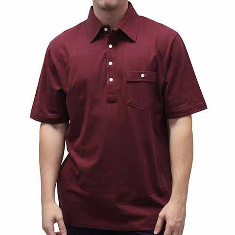 Palmland Solid Textured Short Sleeve Knit -Burgundy