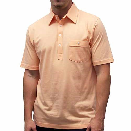 Palmland Solid Textured Short Sleeve Knit -Melon