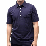 Palmland Solid Textured Short Sleeve Knit -Navy
