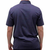 Palmland Solid Textured Short Sleeve Knit -Navy