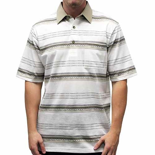 Palmland Club S/S Tailored Collar Pocketed Knit - 6050-440 TAUPE