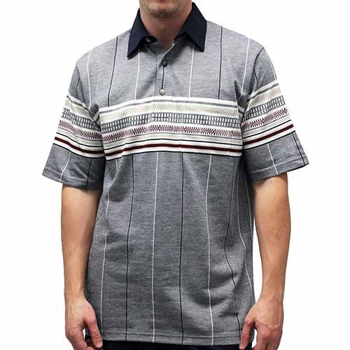 Palmland Club S/S Tailored Collar Pocketed Knit - 6050-443 NAVY