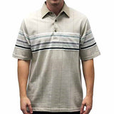 Palmland Club S/S Tailored Collar Pocketed Knit - 6050-443 TAUPE