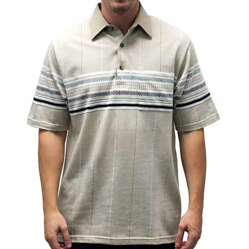 Palmland Club S/S Tailored Collar Pocketed Knit - 6050-443 TAUPE