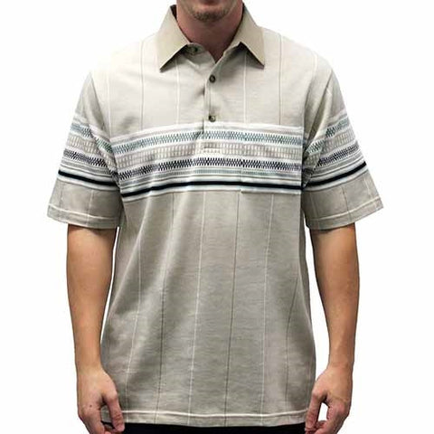 Palmland Club S/S Tailored Collar Pocketed Knit - 6050-443 TAUPE